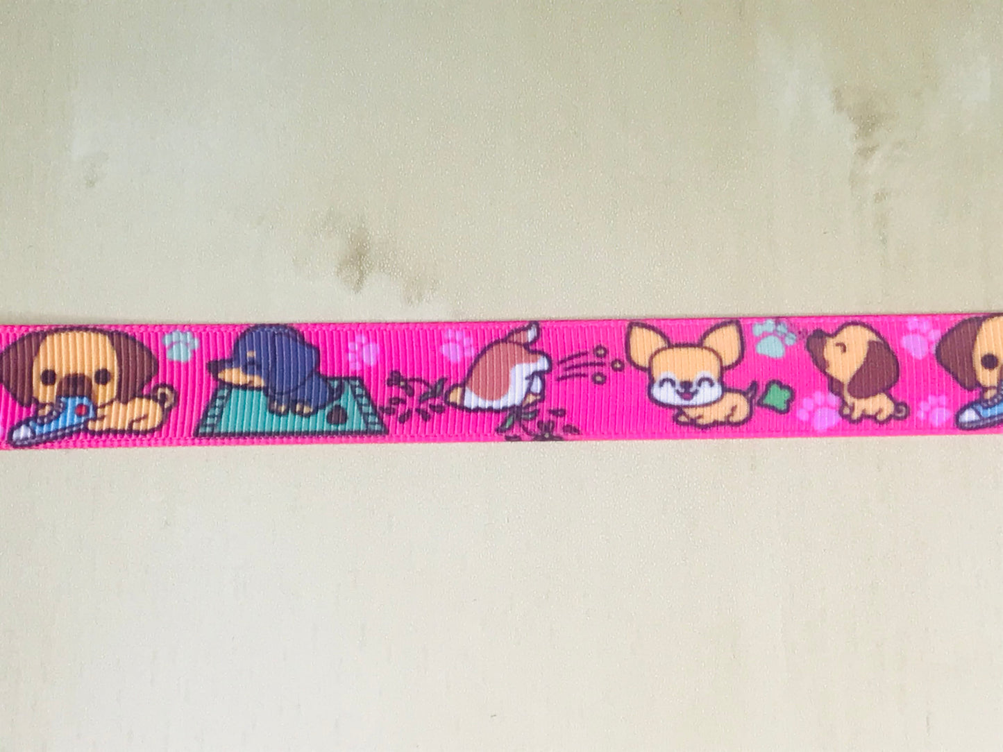 SALE 5/8" Wide No No Bad Dog Printed Grosgrain Ribbon