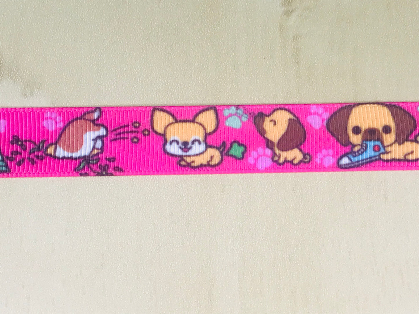 SALE 5/8" Wide No No Bad Dog Printed Grosgrain Ribbon
