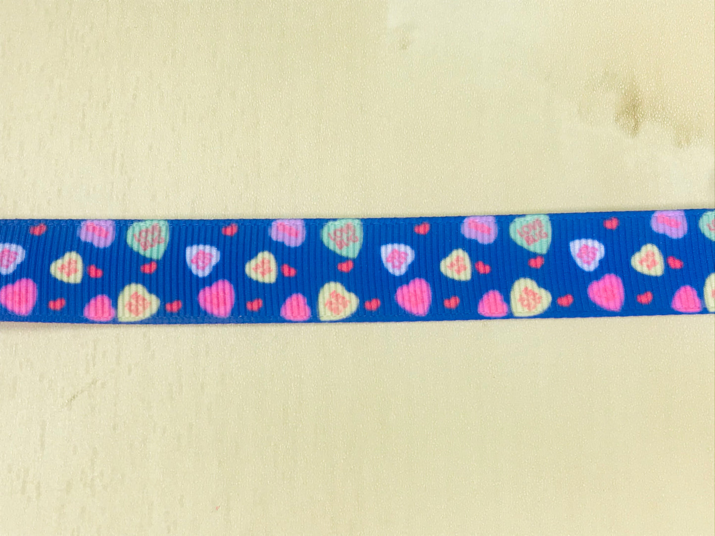 SALE 5/8" Valentine's Day Love Candy Conversation Hearts Printed Grosgrain Ribbon