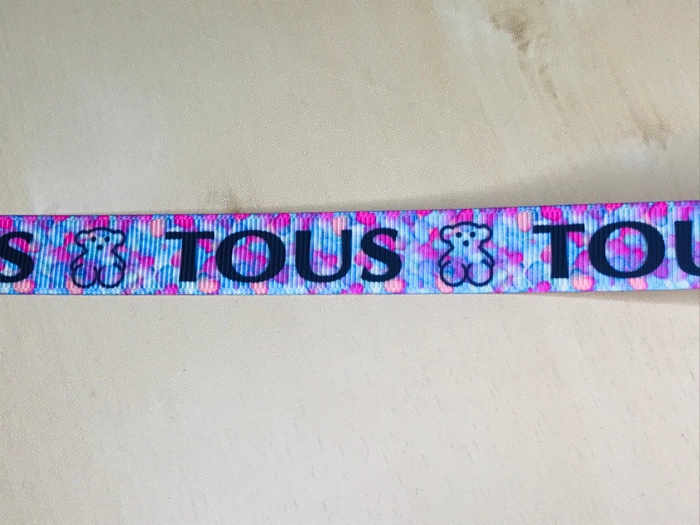 SALE 5/8" Wide Tous Famous Designer Jewelry Company Bear Logo Printed Grosgrain Ribbon