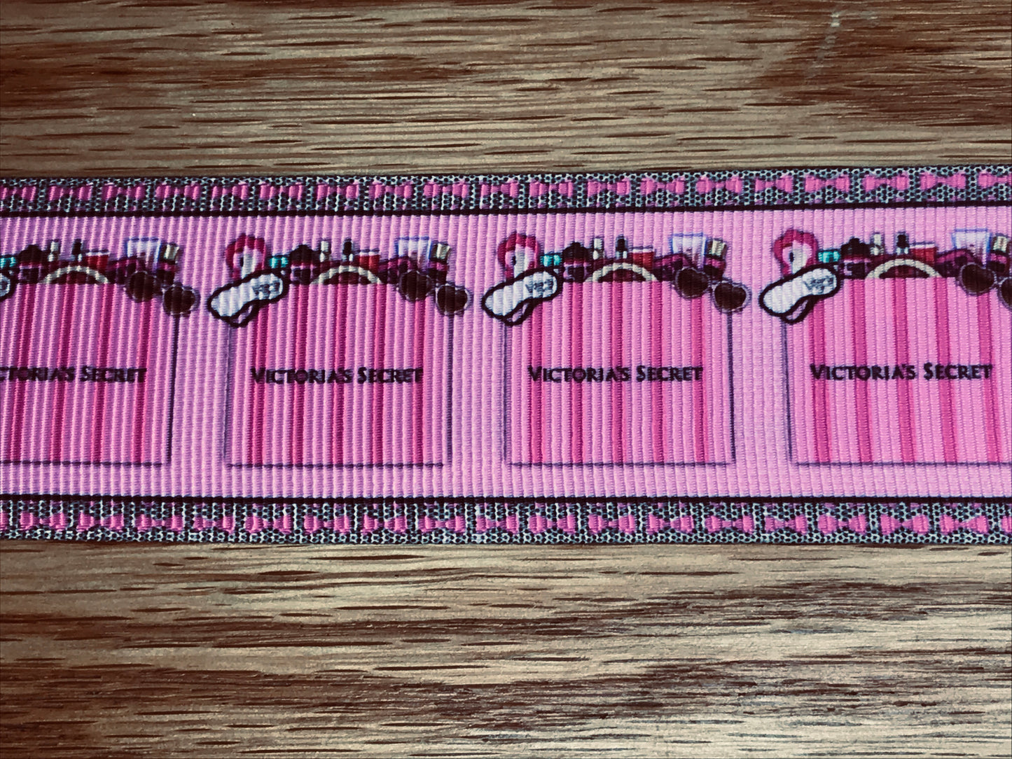 5/8" Wide Victoria's Secret Shopping Bag Inspired Printed Grosgrain Ribbon