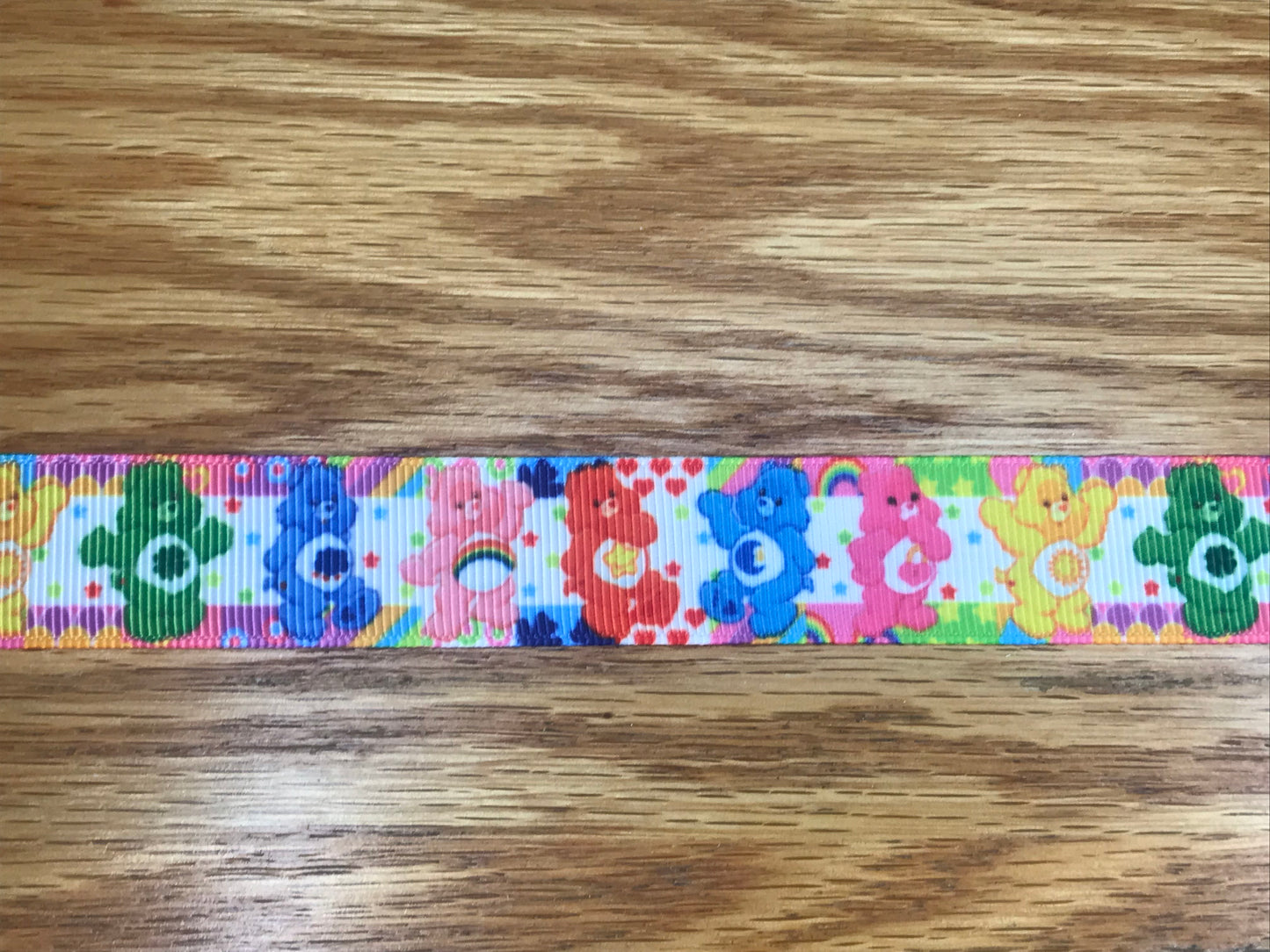 7/8" Wide Care Bears Kids Cartoon Printed Grosgrain Ribbon