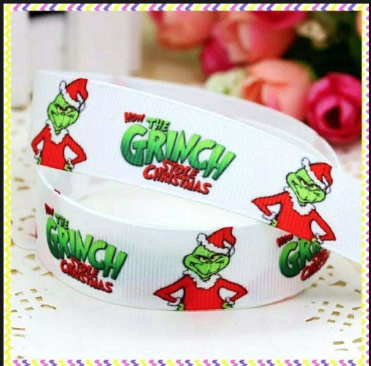 7/8" How The Grinch Stole Christmas Dr. Seuss Grosgrain Ribbon