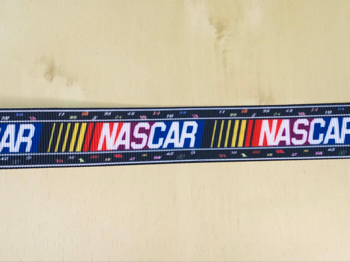 7/8" Wide NASCAR Race Car Logo Printed Grosgrain Ribbon