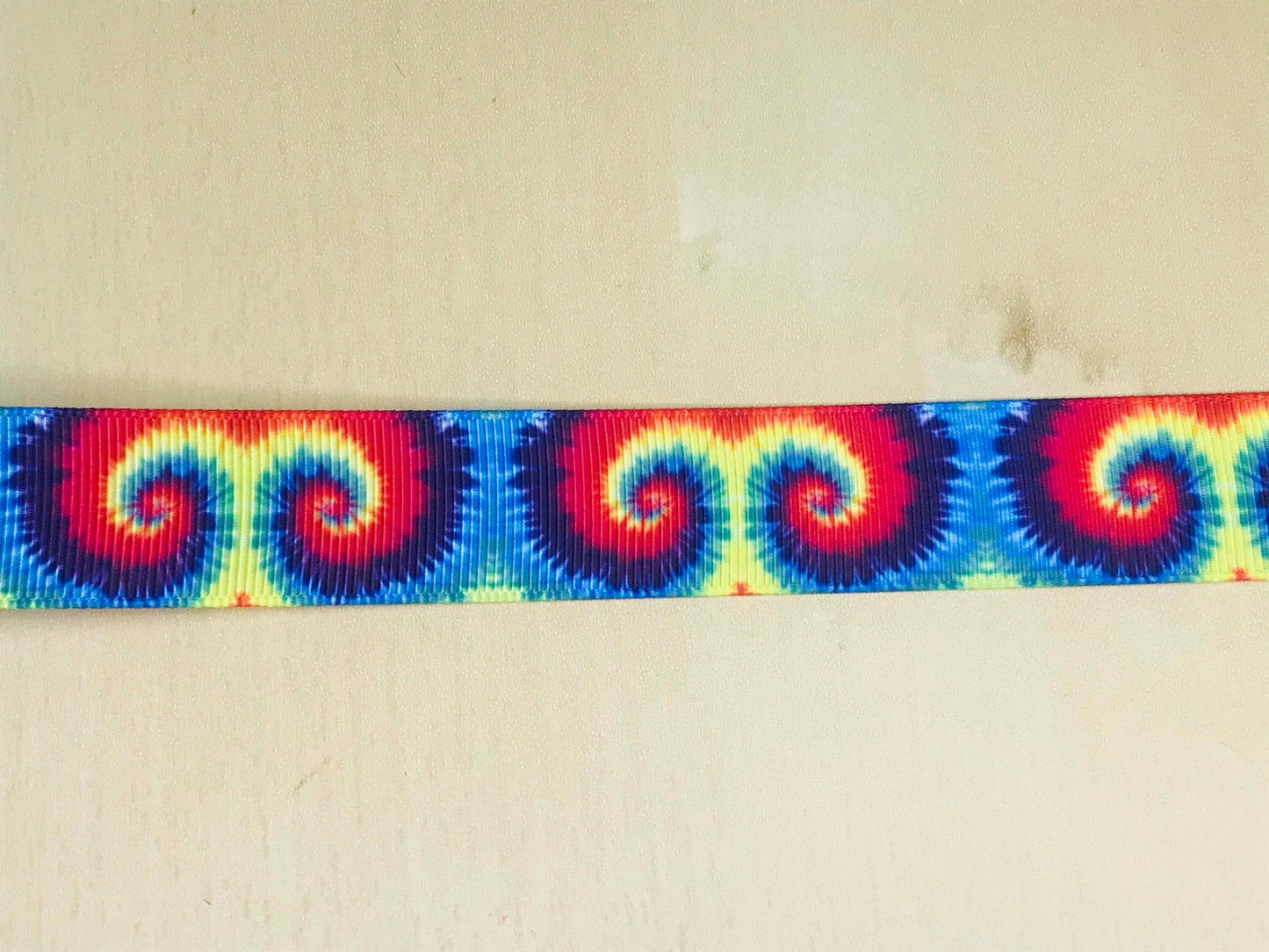 SALE 7/8" Wide Tie Dye Printed Grosgrain Ribbon