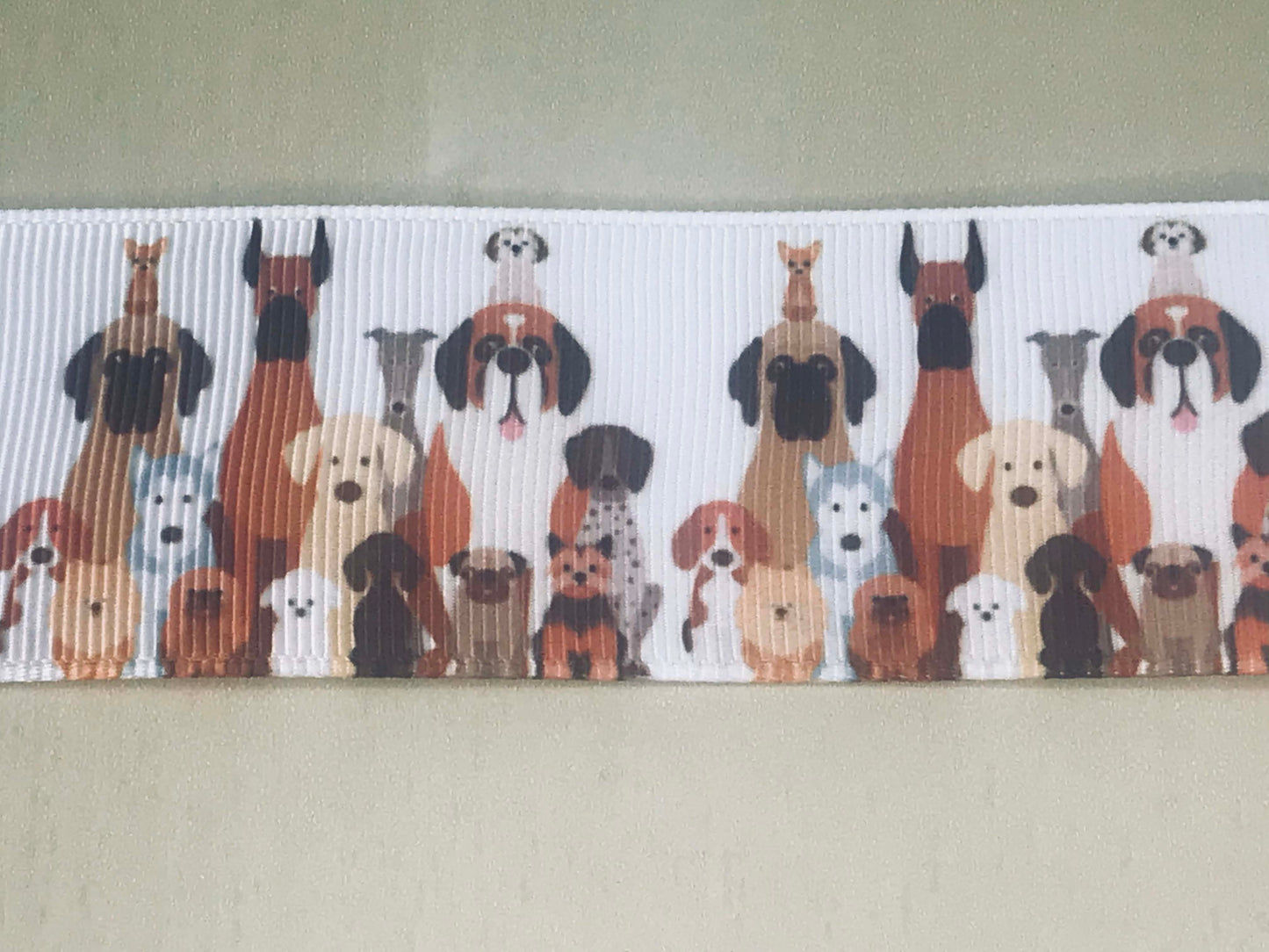 1-1/2" Birthday Party Dogs Printed Grosgrain Ribbon