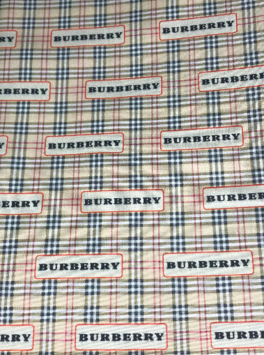 Famous Designer Inspired Burberry London Light Logo & Plaid Fabric