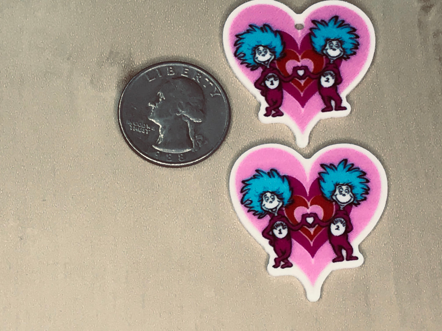 SALE Dr. Seuss Thing 1 and Thing 2 Cat In The Hat Flat Back Planar Resin Embellishment