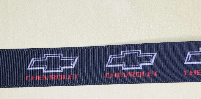 7/8" Chevrolet Chevy Truck Logo Printed Grosgrain Ribbon
