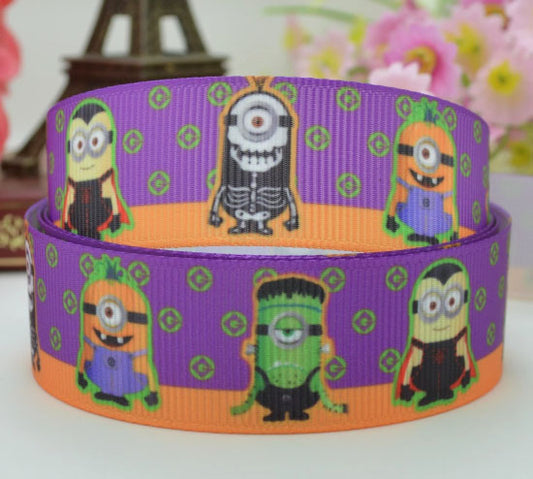 7/8" Wide Halloween Costume Minions Grosgrain Ribbon