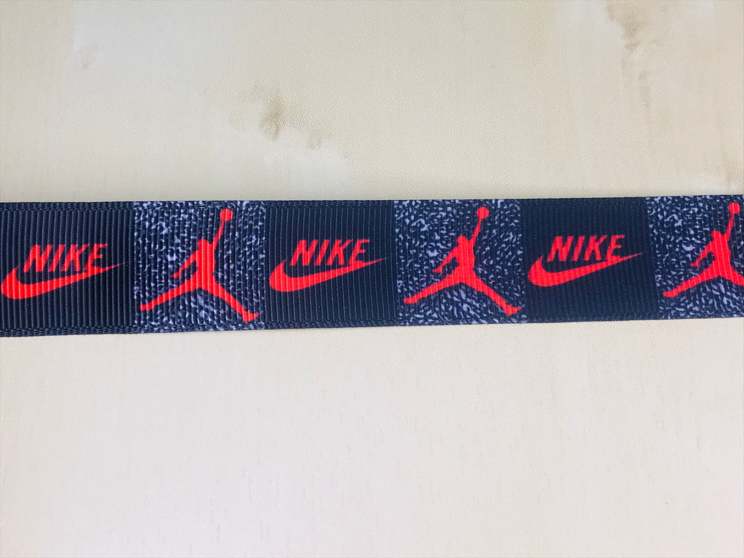 7/8" Wide Athletic Designer Nike Famous Basketball Player 23 Michael Jordan Jump Man Printed Grosgrain Ribbon