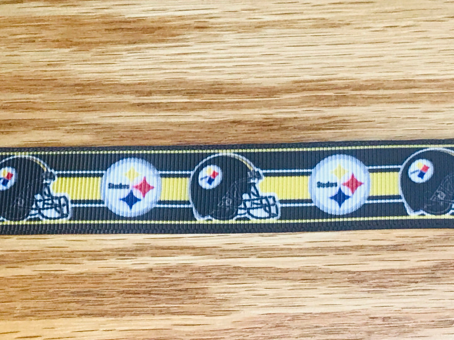 7/8" Wide NFL Football Team Pittsburgh Steelers Logo Printed Grosgrain Ribbon