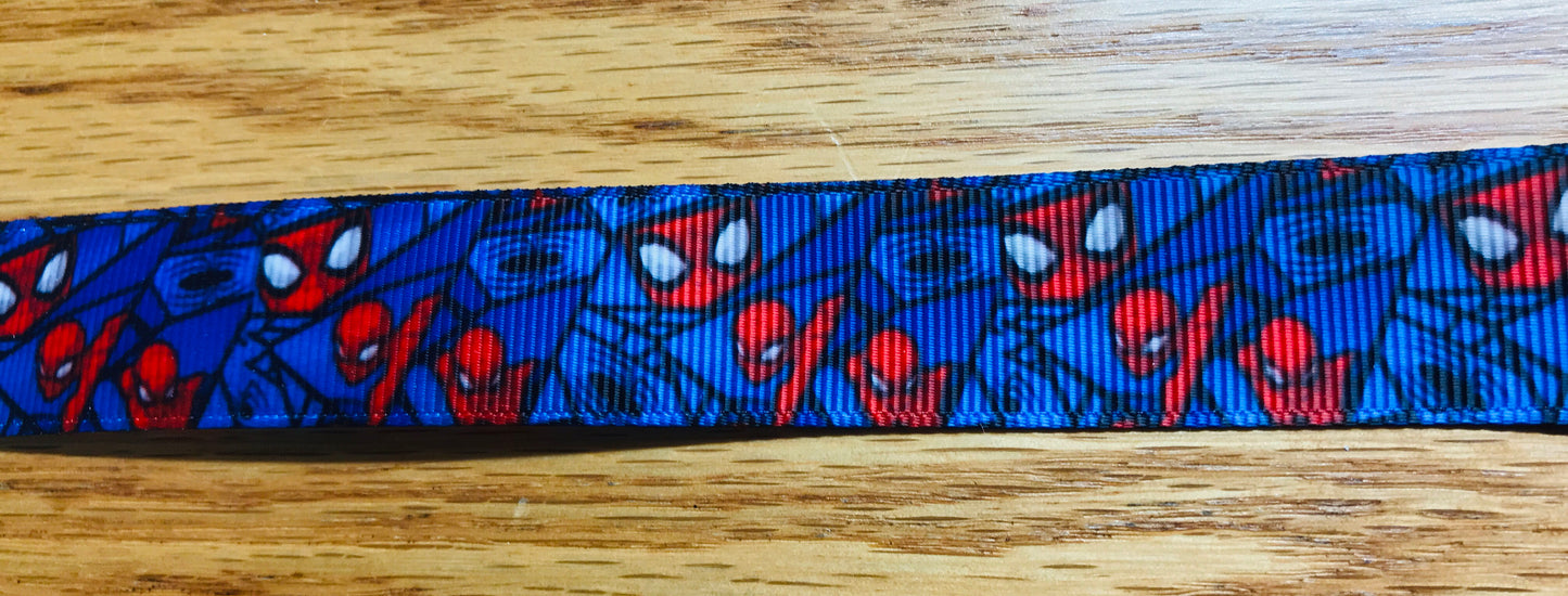 7/8" Wide Marvel Comic Books Super Hero Spider-Man Blue & Red Grosgrain Ribbon