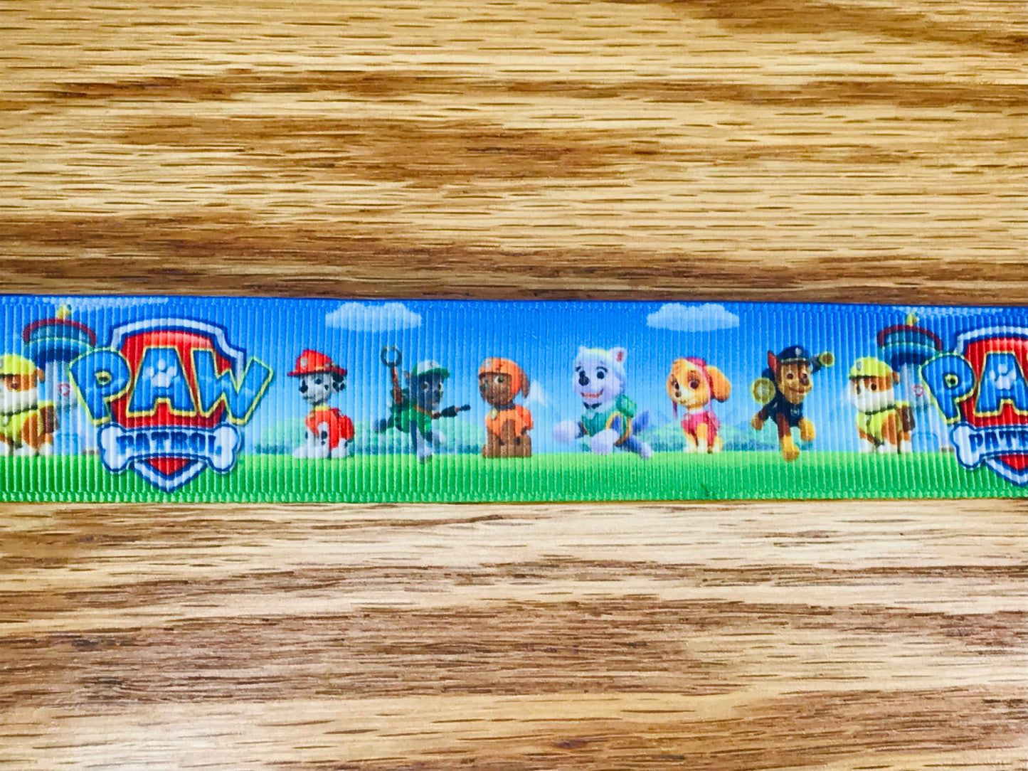 1" Wide Nick Jr. Cartoon Paw Patrol Dogs Design Printed On Grosgrain Ribbon