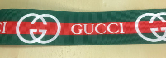 1-1/2" Wide Red & Green Striped Gucci Ribbon