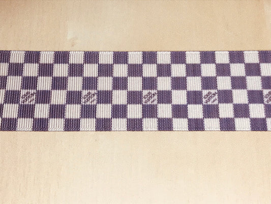 1-1/2" Wide Famous Designer Light Checker Damier Ebène Louis Vuitton Ribbon Inspired Grosgrain