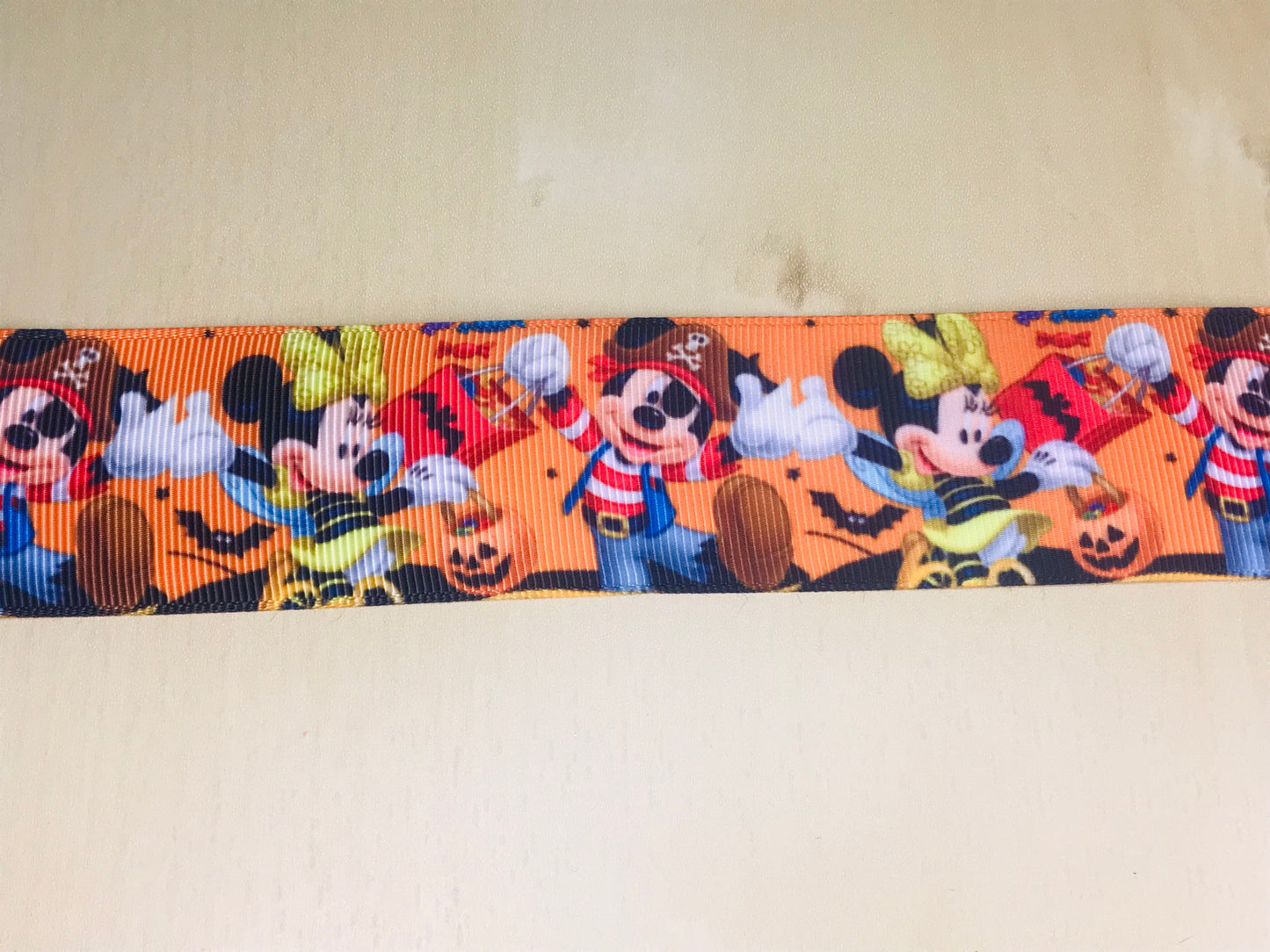 1-1/2" Wide Disney Mickey & Minnie Mouse Not So Scary Halloween Grosgrain Ribbon