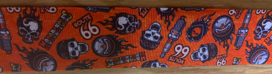 SALE 1-1/2" Wide Route 66 Motorcycle Biker Motor Head Grosgrain Ribbon