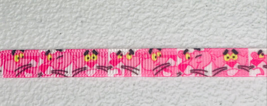 3/8" Wide Famous Big Cat Cartoon Character The Pink Panther Grosgrain Ribbon