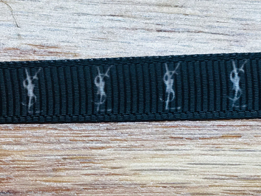 3/8" Wide Yves Saint Laurent YST Famous Designer Printed Grosgrain Ribbon