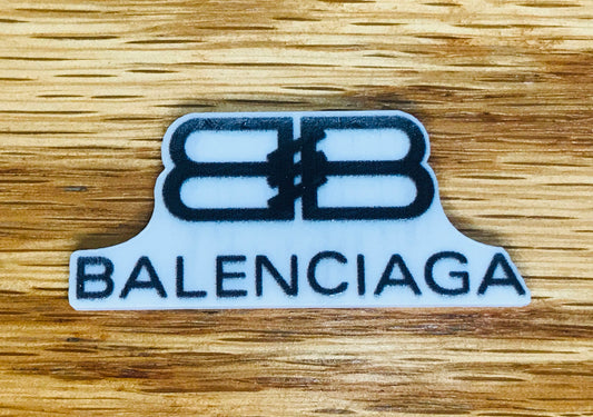 Balenciaga Black & White Logo Inspired Charm Flat Back Planar Resin Embellishment
