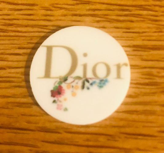 Christian Dior Floral Print Flat Back Planar Resin Embellishment