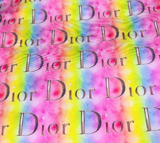 Bright Pastel Rainbow Christian Dior Fabric