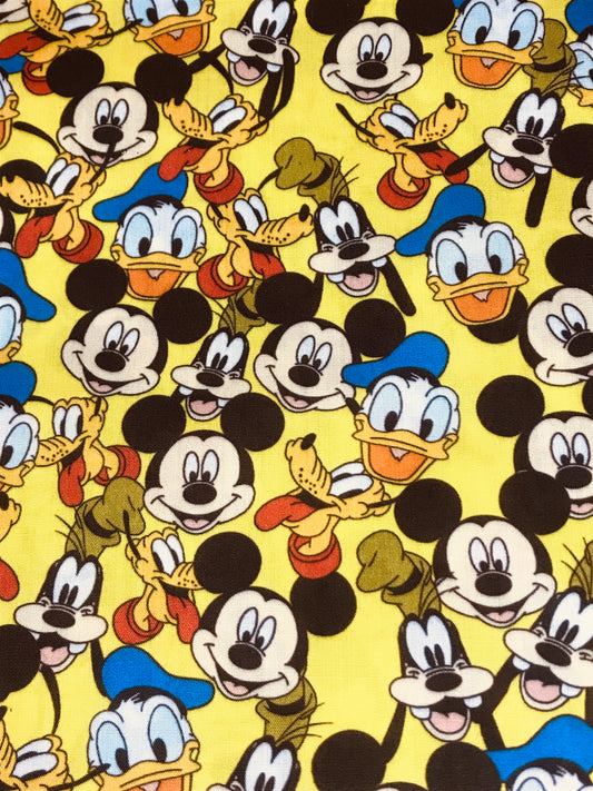 Disney Mickey Mouse Donald Duck Pluto & Goofy Fabric