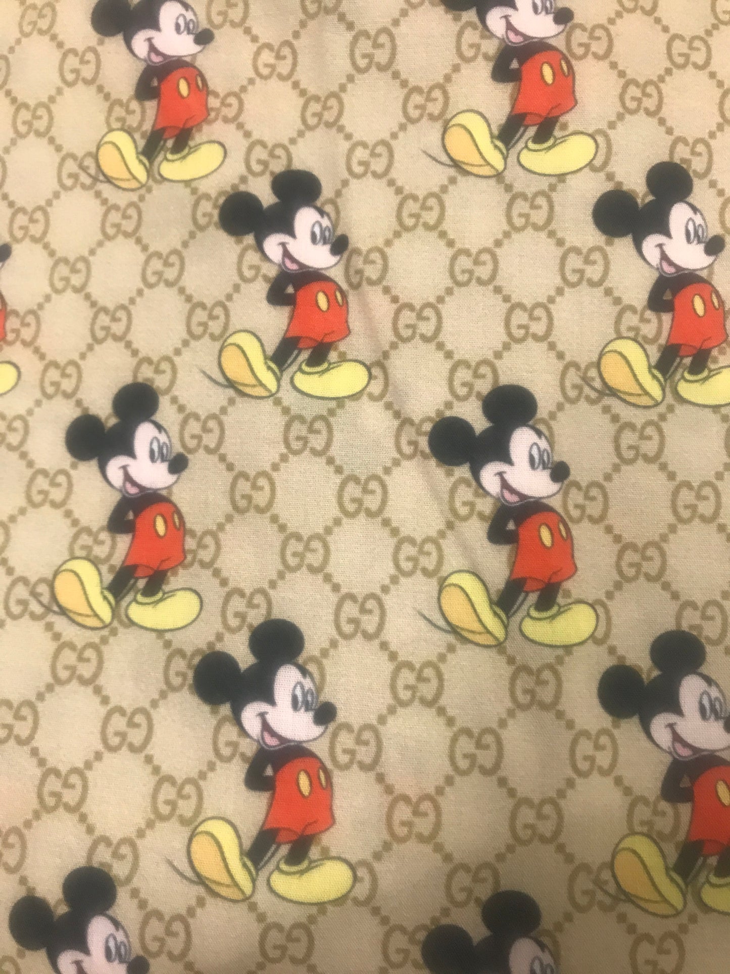 Famous Designer Disney's Mickey Mouse & Gucci GG  Fabric