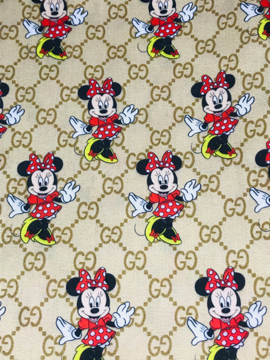 Famous Designer Disney's Minnie Mouse & Gucci GG  Fabric