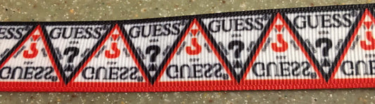 SALE 7/8" Guess Marciano Question Mark Printed Grosgrain Ribbon