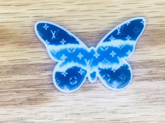 Blue Ombre Butterfly Shaped Louis Vuitton LV Flat Back Planar Resin Embellishment