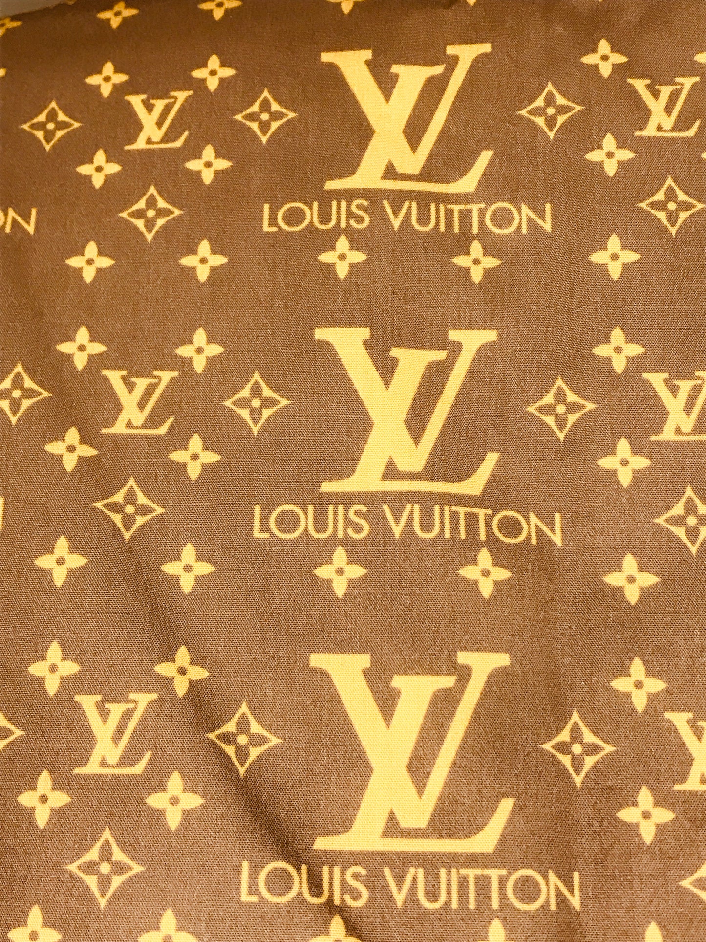 Brown & Gold Large LV Louis Vuitton Fabric