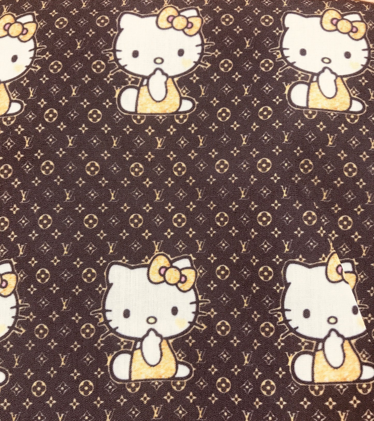 Hello Kitty & LV Louis Vuitton Designer Logo Printed Fabric