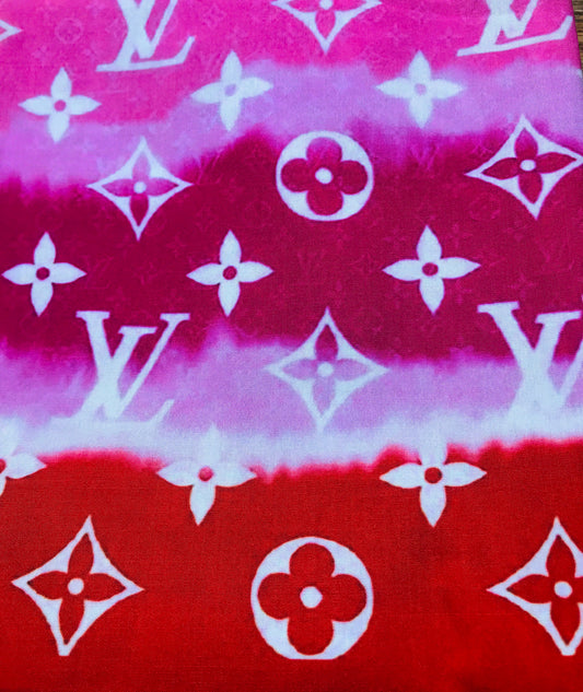 Red Fade LV Louis Vuitton Fabric