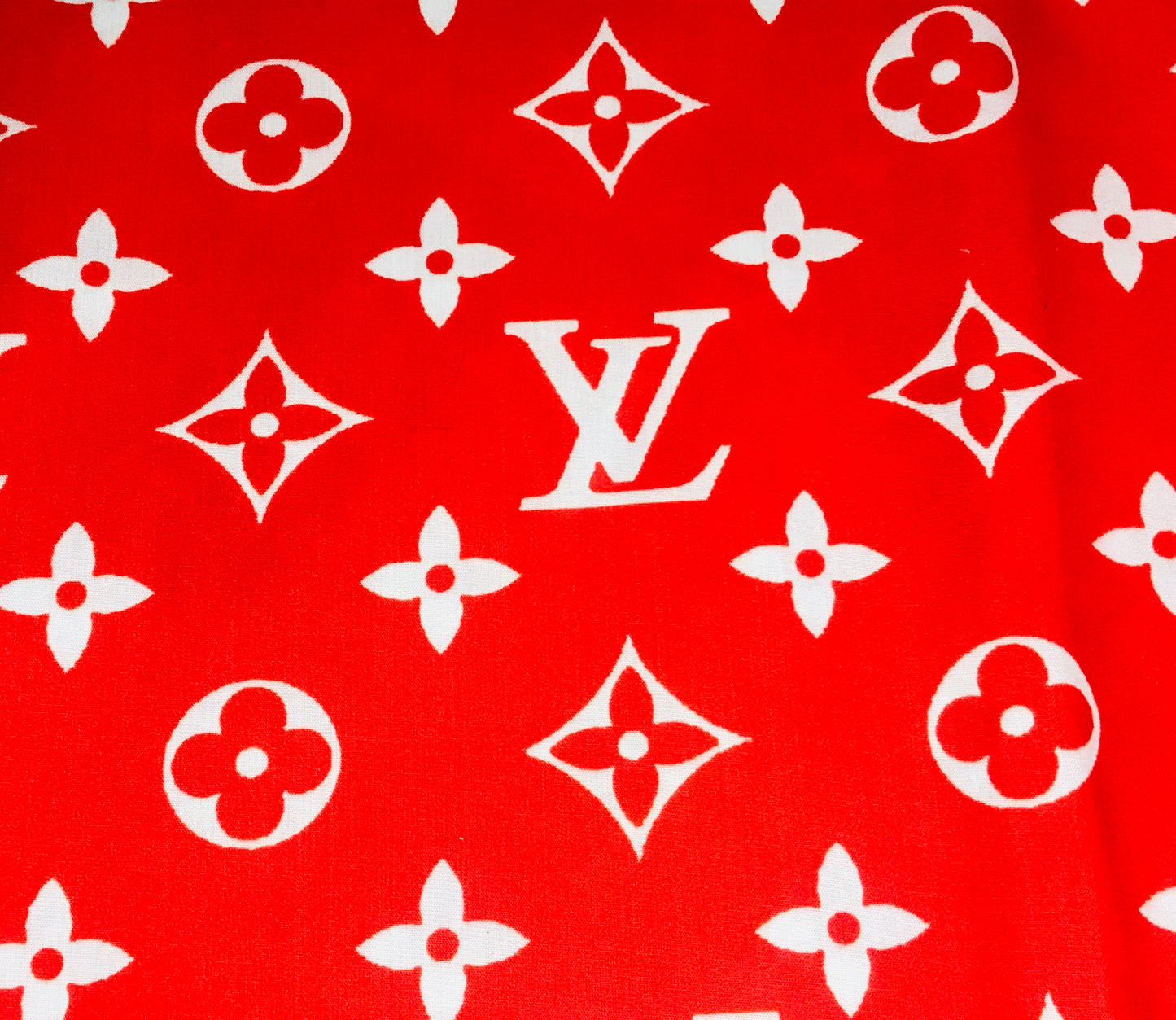Red & White LV Louis Vuitton Fabric