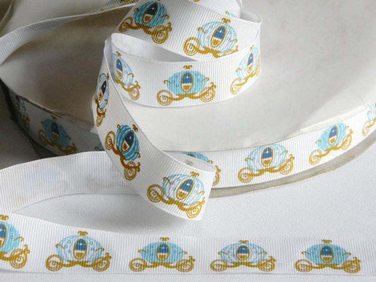 SALE 7/8" Pumpkin Coach Carriage Cinderella Fairy Tale Princess Grosgrain Ribbon