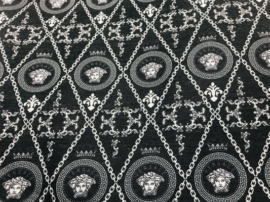 Versace Black & White Goddess Fabric