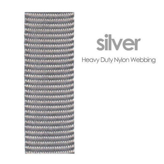 1" Wide Silver Nylon Webbing