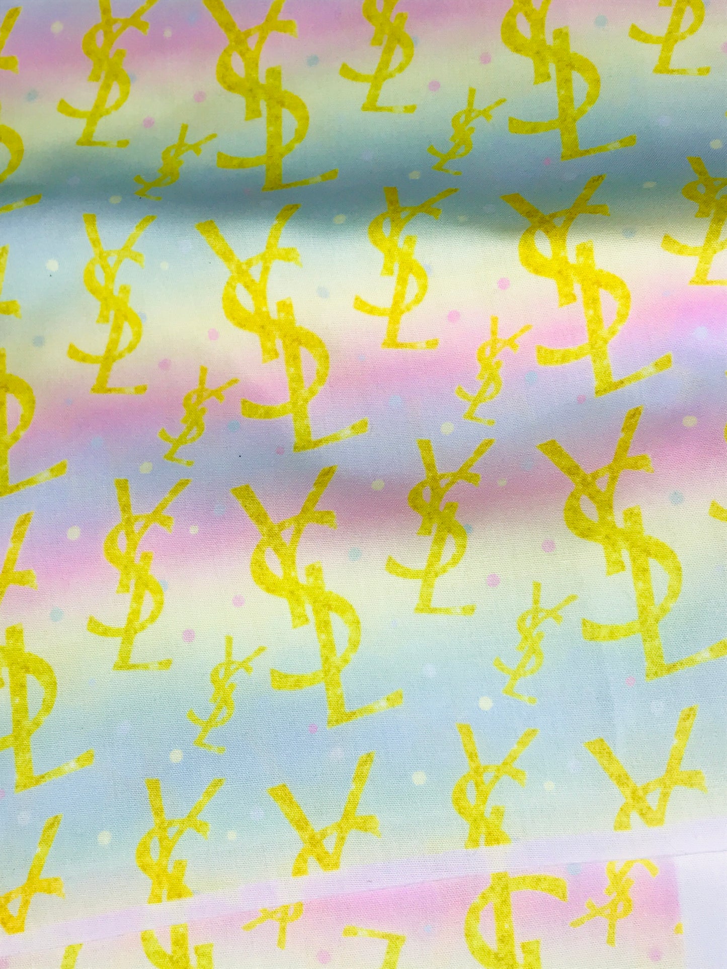 YSL Yves Saint Laurent Pastel Design Fabric