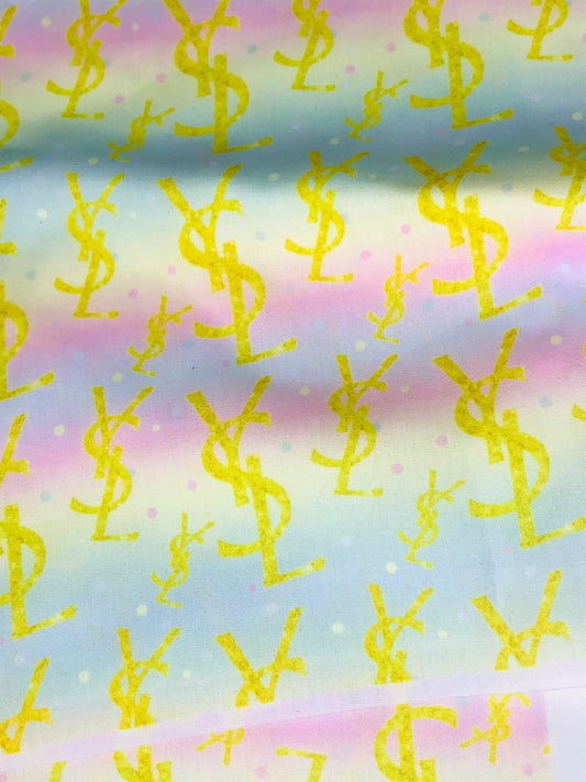 YSL Yves Saint Laurent Pastel Design Fabric